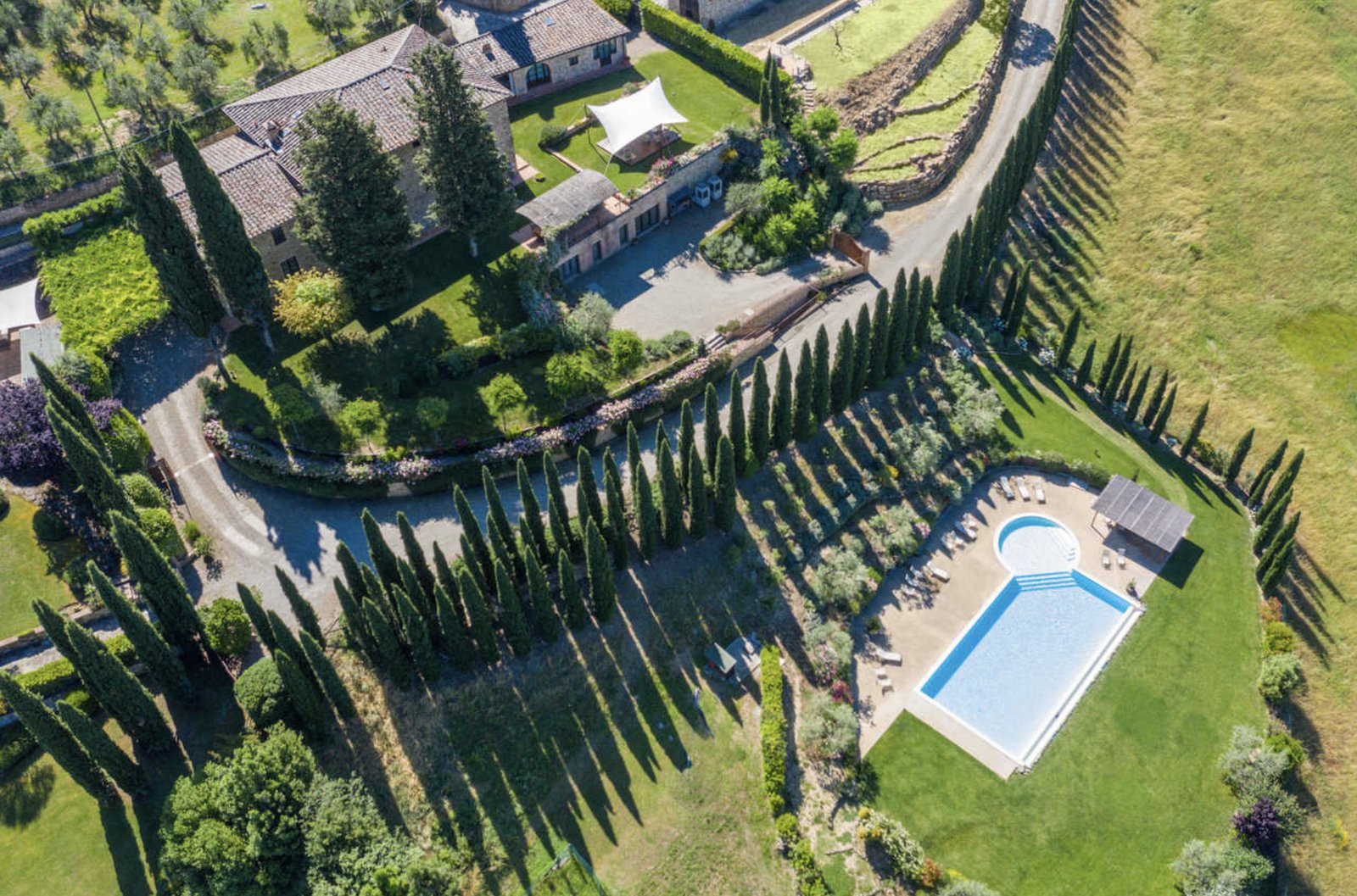 Villa Cecconi grounds, aerial view