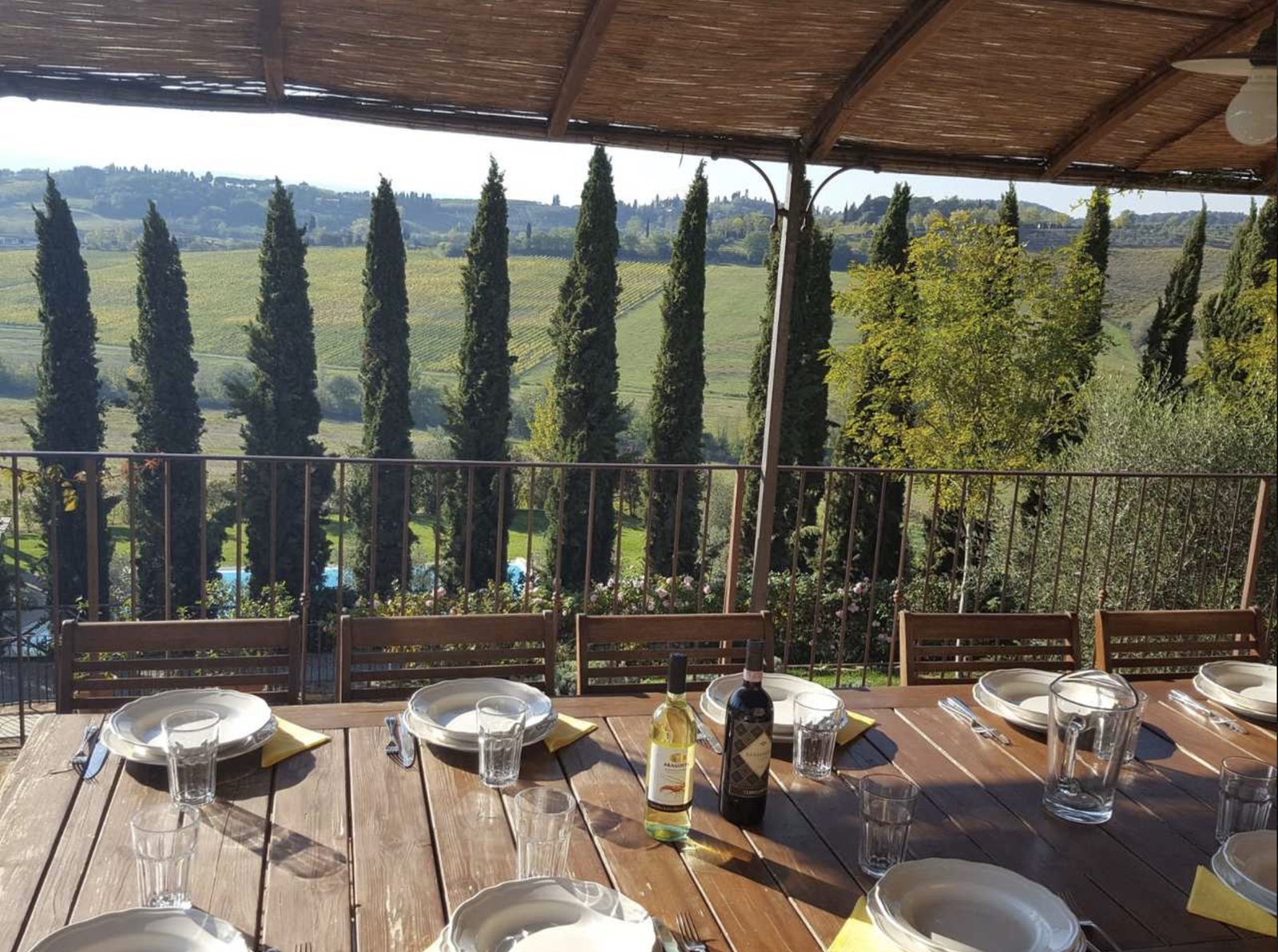 Outdoor dining at sunset